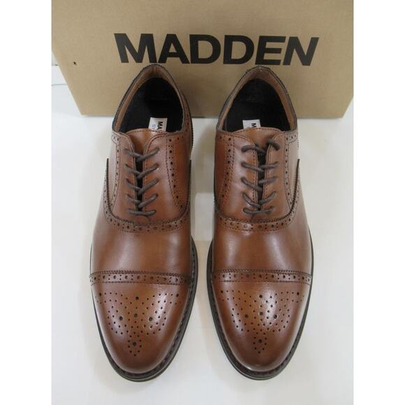 Men\'s Madden By Steve Madden Japlin Cap Toe Oxford Lace Up Shoes Cognac Size 11